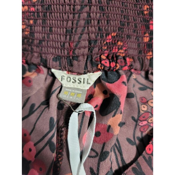 Fossil - Women's 2 (XS) - Multi-Color Floral Print Cotton Full Mini Skirt - Picture 6 of 6